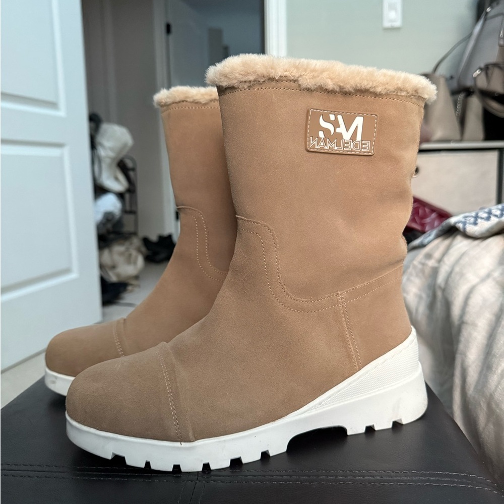 Sam Edelman Women's Tan Winter Boots with Trim